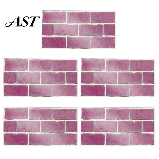 Peel Stick Tile Stickers 5Pcs Vintage Brick Stickers, Waterproof Oil?Proof Wallpaper, Flexible PVC Wall Tiles & Backsplash for Kitchen Living