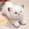 Meowing Calming Plush Kitten Doll, Lying Down Stuffed Animal Toy, Realistic Cat Plushie with Sound for Kids, Cuddly Companion Gift
