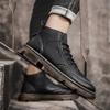 Luxury Men Ankle Boots Retro British High-top Men Boots High Quality Leather Shoes New Outdoor Men Motorcycle Boots