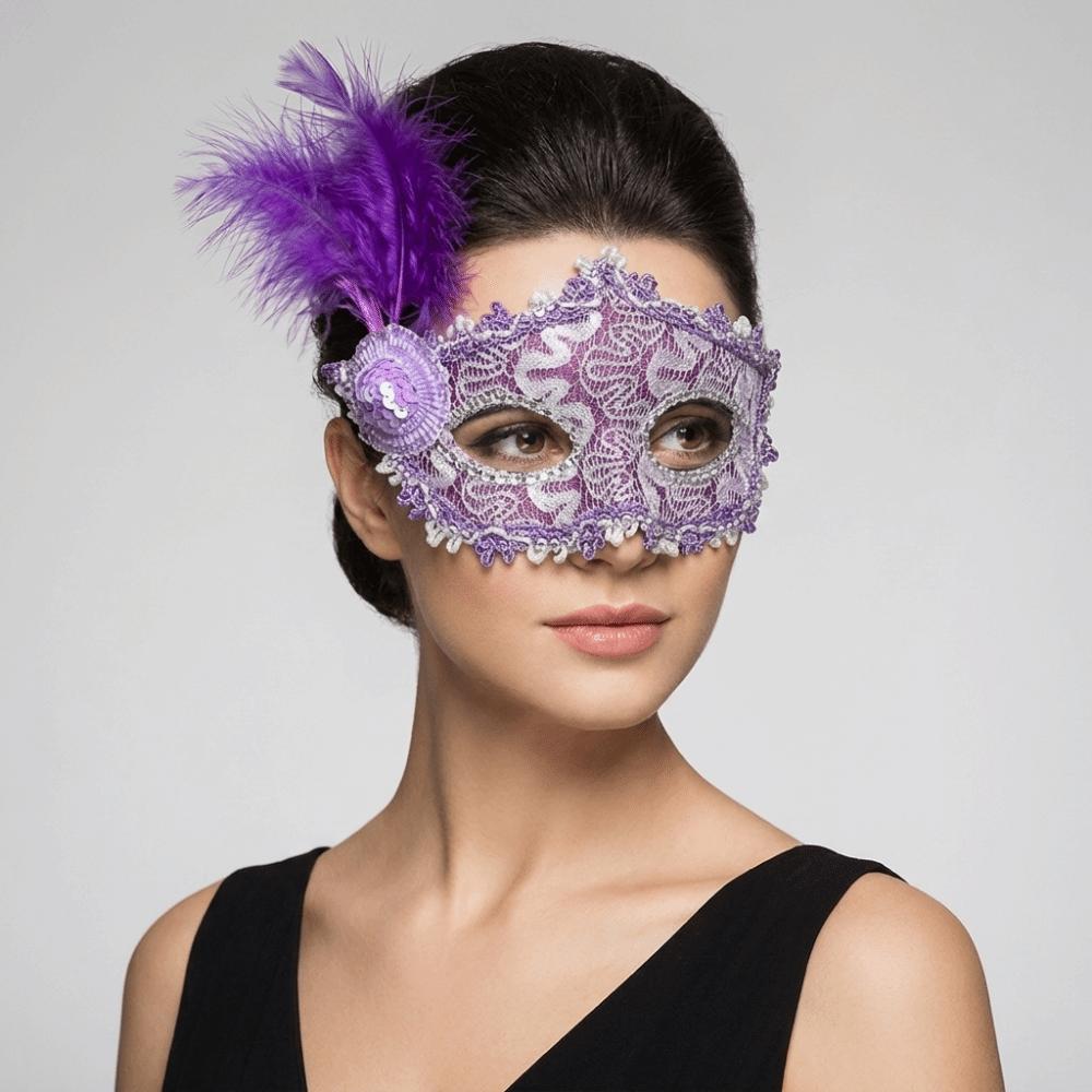 Seductive Style Feather Mask Lace Masquerade Ball Mask Funny Half-Face Mask Girl