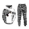 Casual Men's Tracksuit 3d Animal Printed Hoodies and Pants 2pc Sets Antumn Cool Sweatshirts Women Men's Clothing Sportswear Suit