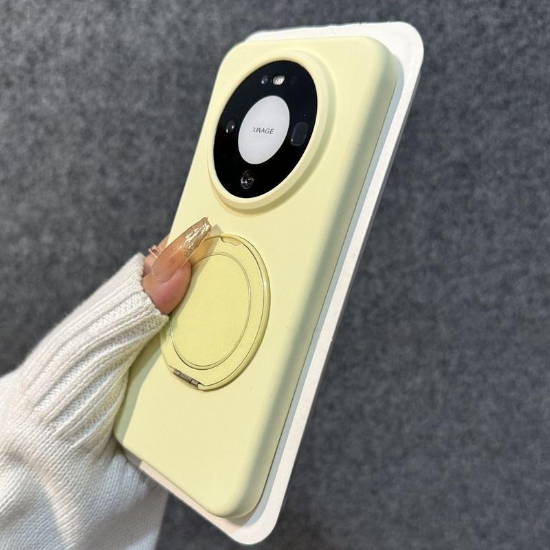 Чехол для Huawei Mate 80 Pro Роскошный ТПУ Жидкий Силикон Металлическое Кольцо-подставка Защита Задняя крышка для Huawei Mate 80 80Pro Max Корпус