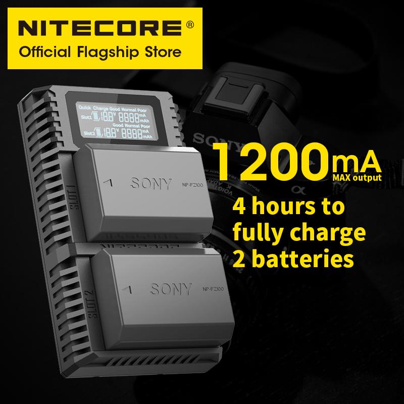 Зарядное устройство NITECORE USN4 PRO для аккумуляторов камеры, двухслотовое, USB-C, быстрая зарядка QC, для Sony NP-FZ100, активация глубоко разряженных аккумуляторов