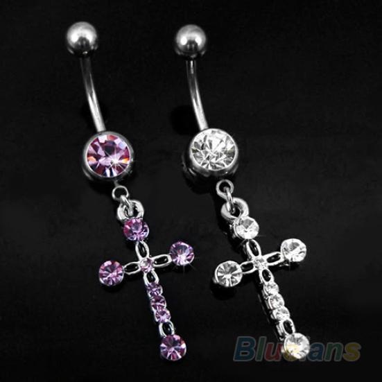 Хирургический стальной крест, болтающийся пупок, кольцо на пупке, пирсинг, украшения для тела