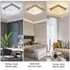 Dimmable LED K9 Crystal Ceiling Light 3 Tiers Square Surface Mounted Ceiling Lamp with Remote Control for Hotel Home Decor