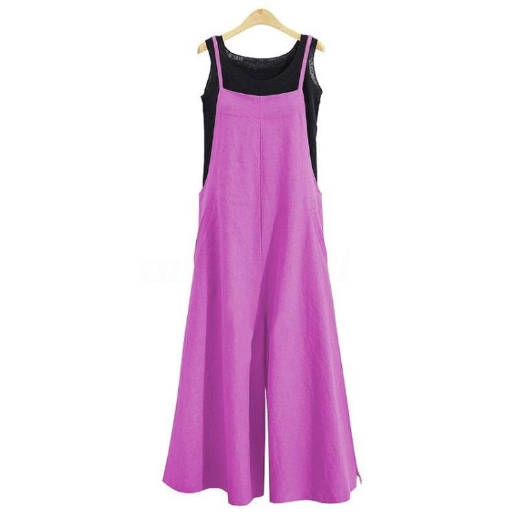 Women Summer Spring Casual Sleeveless Jumpsuit Romper Solid Color Print Fashion Trousers