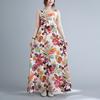 Summer Loose Print Sleeveless Cotton Linen Dress Women's Vest Camisole Casual Dresses