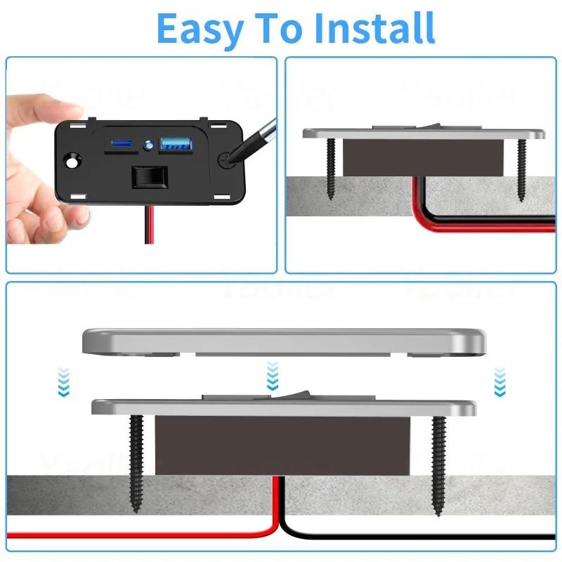 12 В USB-розетка настенное крепление 30 Вт USB C и QC 3.0 18 Вт USB-порт автомобильное зарядное устройство розетка адаптер для автомобиля лодки квадроцикла UTV кемпера каравана