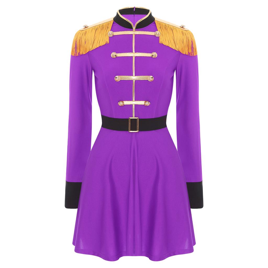 Женский костюм укротителя львов с кисточками на плечах и длинными рукавами, платье для циркового инспектора, наряд на Хэллоуин с поясом