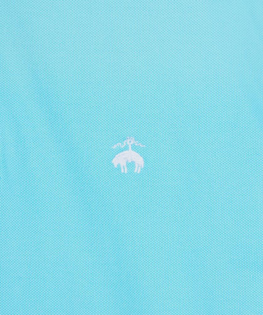BROOKS BROTHERS Cotton Pique Solid Short Sleeve Polo (Blue) (Bbntmf9578Mfm)