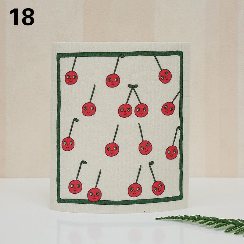 1 шт. многоразовая губка для мытья посуды кухонная напечатанная впитывающая тряпка для мытья посуды целлюлозные салфетки для уборки