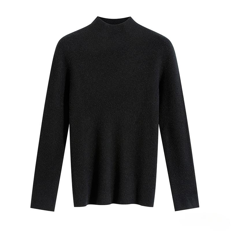 Solid Colour Cashmere Sweater Black Pullover Innerwear Autumn and Winter Knitted Bottom Shirt