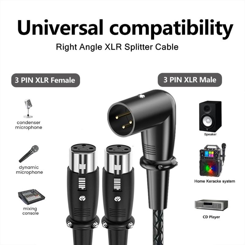 Профессиональный Y-образный разветвитель 3-pin XLR (папа) на 2 XLR (мама) 50 см для распределения аудиосигнала High Fidelity, студийного микшера