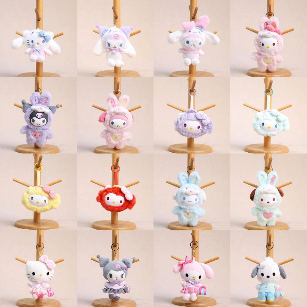 Плюшевый брелок Cinnamoroll Kuromi Hello Kitty Melody с мягким наполнителем из полипропиленового хлопка для девочек и коллекционеров