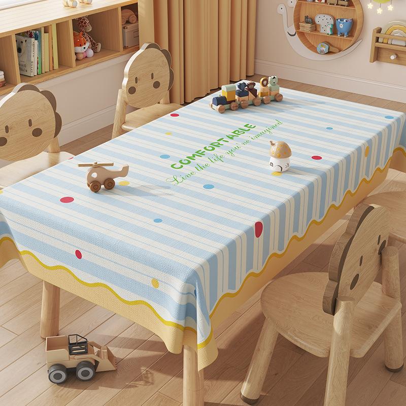 Cream Dining Table Cloth Cover Rectangular Waterproof And Anti-Scalding Leave-In Coffee Table Tablecloth Light Luxury High Sense