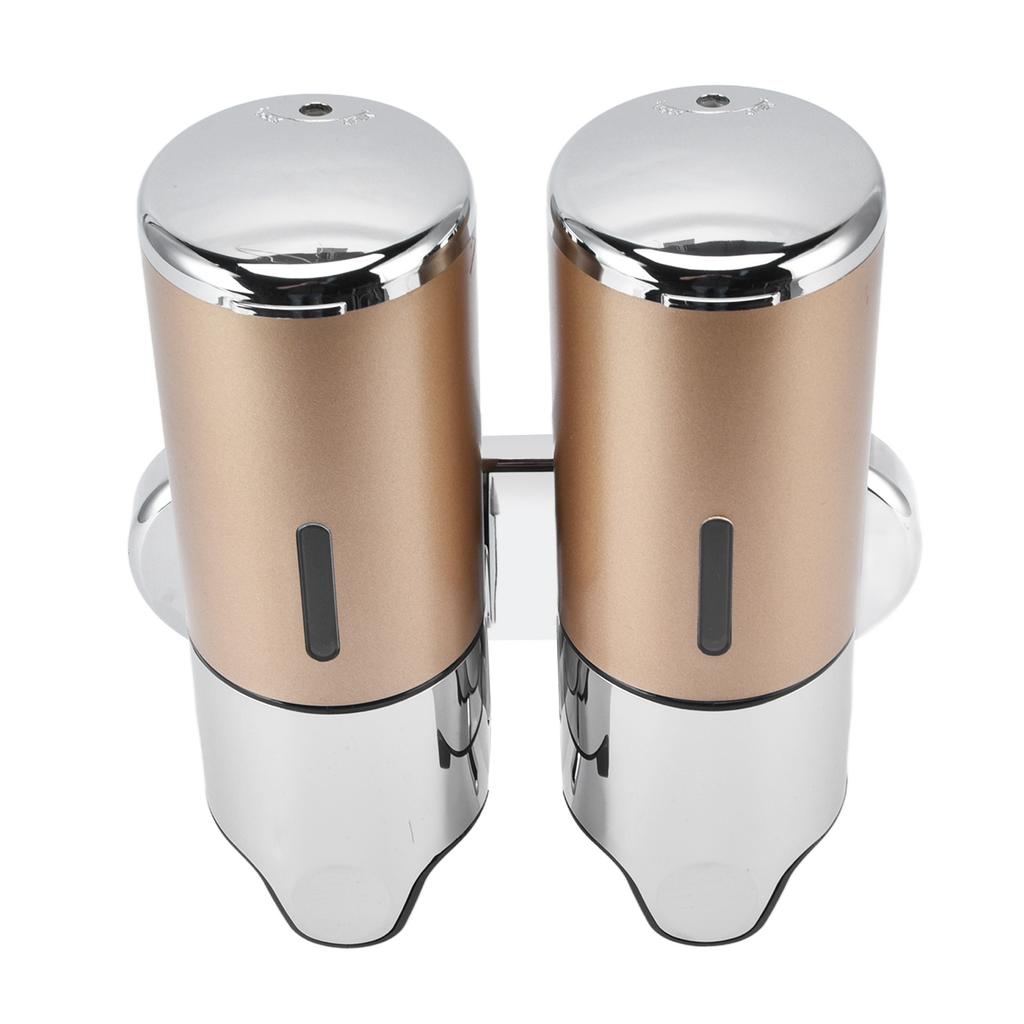 Настенный дозатор мыла для душа с двойным насосом, 2 отдельных отсека, многоразовый, компактный, для шампуня