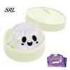 Halloween Party Favors 1/4/5Pcs Dumpling Squeeze Toy with Steamer Box, Cartoon Glitter Steamed Bun Slow Rising Fidget Stress Relief Toy, Ball for Home