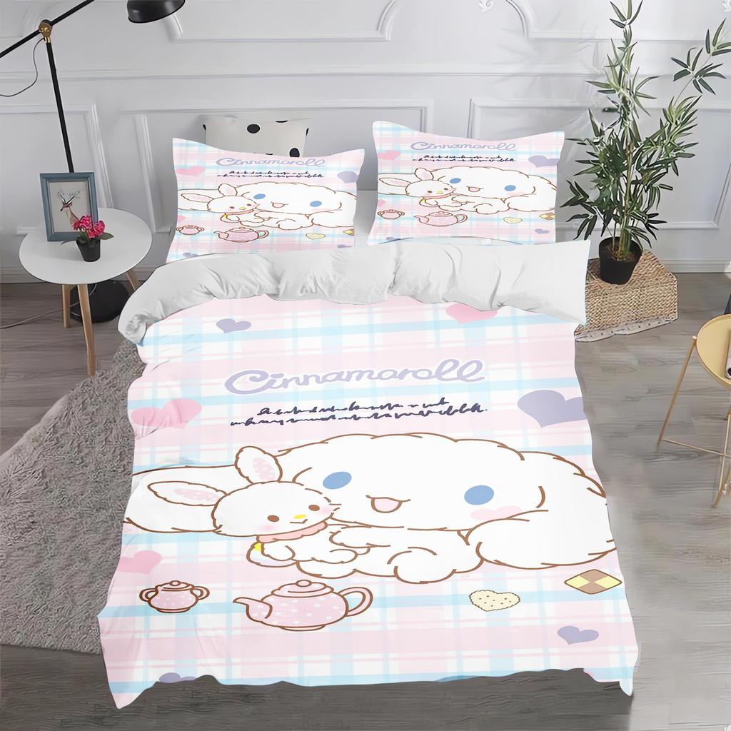 Набор пододеяльников Cinnamoroll Одеяло Постельное белье 3D Детский комплект постельного белья 3 предмета 1 пододеяльник Размер King Size