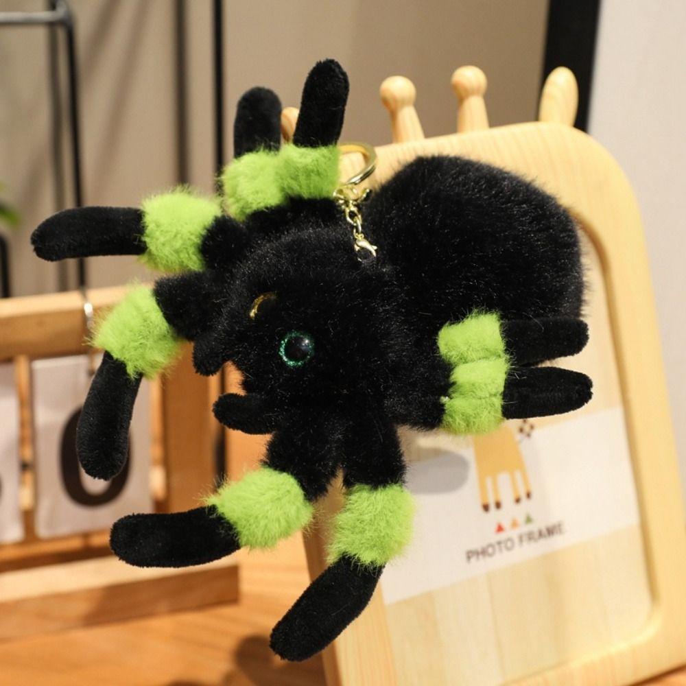 PP Cotton Colored Eye Spider Plush Pendant Fluffy Spider Plush Keychain  Home Decor