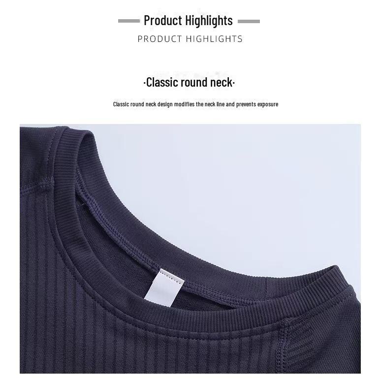 Женские топы для йоги высшего качества: Осенне-зимняя одежда с круглым вырезом, коротким рукавом, быстросохнущая одежда для фитнеса и бега