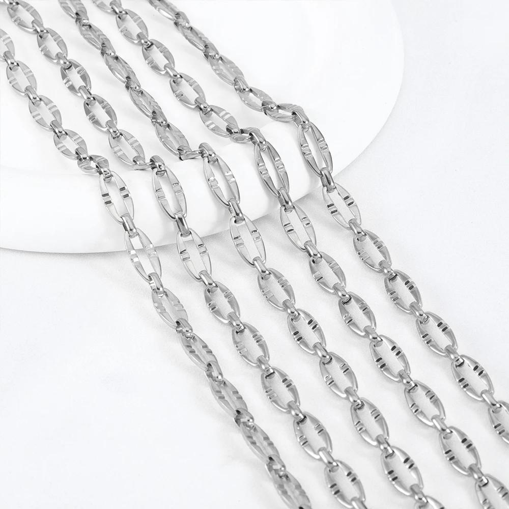 1Meter Stainless Steel Irregular Rectangle Link Chains DIY Jewelry Making Crafts Necklace Findings Handmade Supplies Accessories