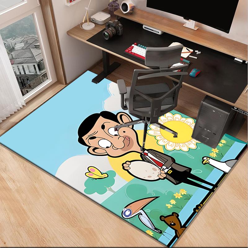 Mr. Bean's Adventure Office Rug Chair Mat, Game Carpet, Suitable for Front Door, Bedroom, Living Room, Desk, Holiday Gift