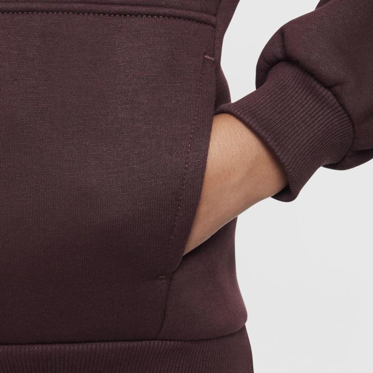 Nike Спортивная одежда Клуб мягкий удобный пуловер с капюшоном Детские толстовки бордовый белый HJ3156-652
