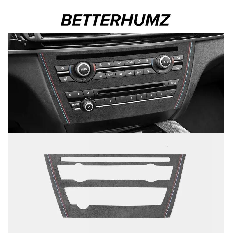For BMW X5 F15 X6 F16 Make of Alcantara Auto Center Console Air Condition CD Panel Trim Sticker Car Interior Decor Accessories