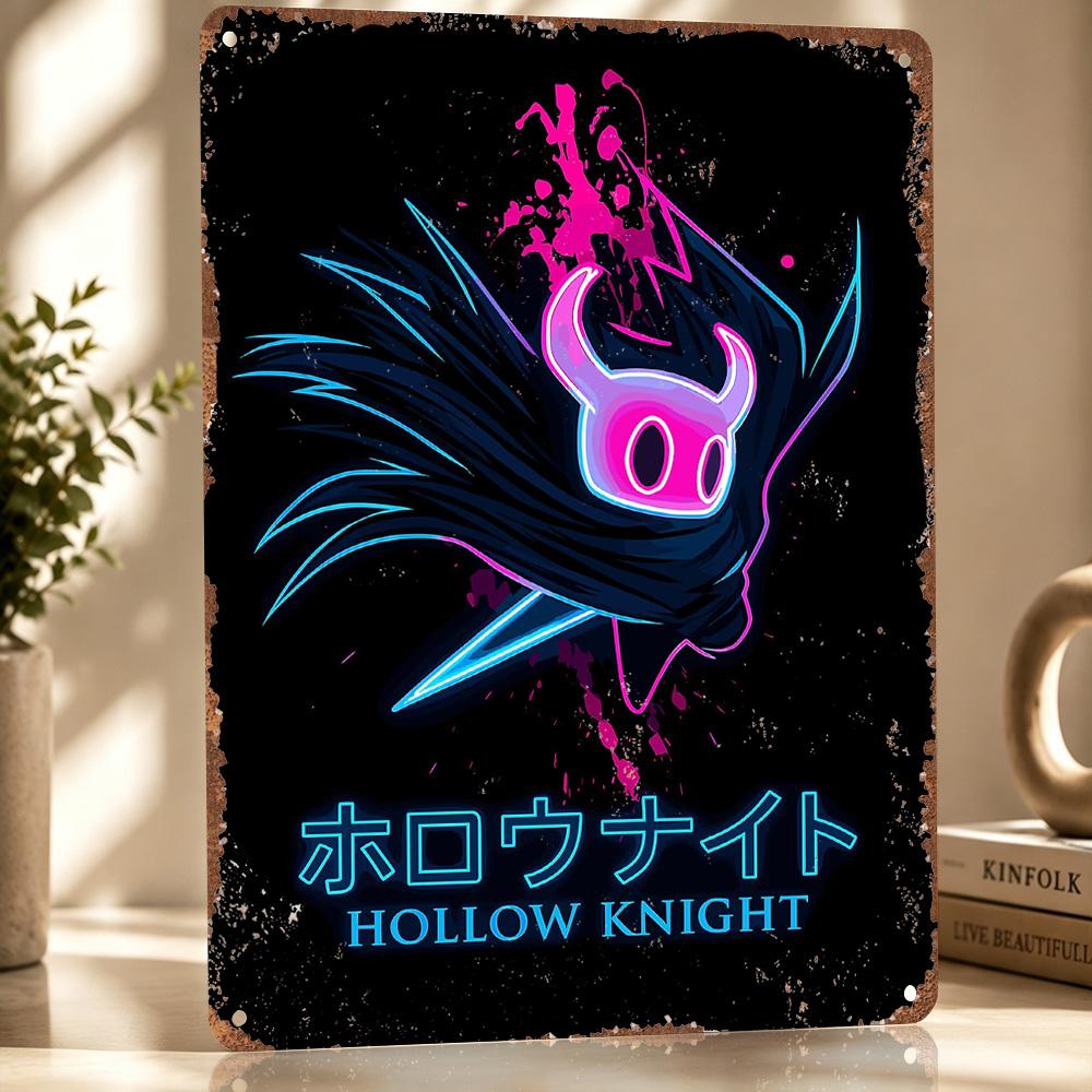 Hollow Knight Neon Art Metal Poster Perfect Gift for Fans Lovers Personalized Wall Art Metal Sign for Modern Home Decoration