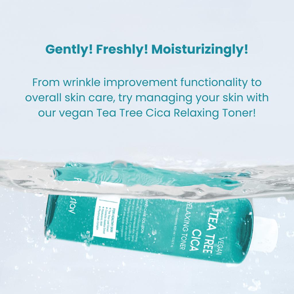 Farm Stay Vegan Tea Tree Cica Relaxing Toner 400ml +RANDOM GIFT