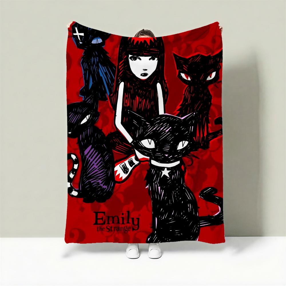 Character E-Emily the Strange Throw Lightweight 240g Flannel Blanket Soft Skin-friendly for Summer Cooling