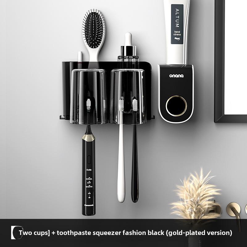 Настенный держатель для зубной щетки и зубной пасты без проколов с чашкой для ополаскивателя полости рта