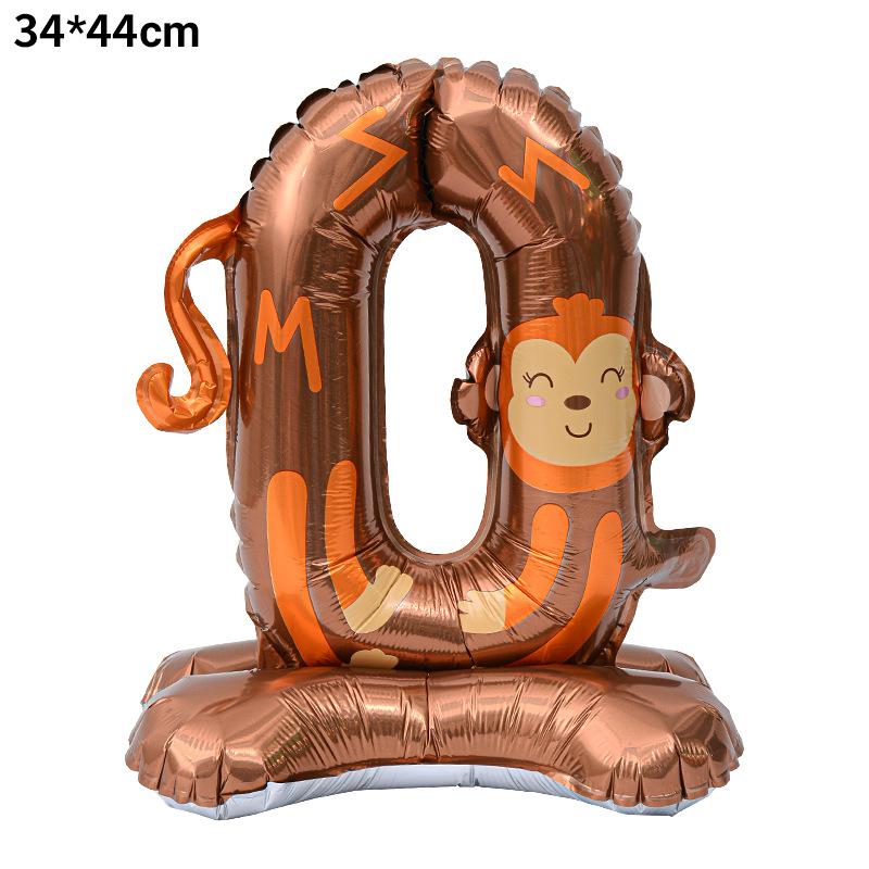 23 Inch Animal Digital Column Aluminum Film Balloon Modeling 0-9 Birthday Scene Decoration