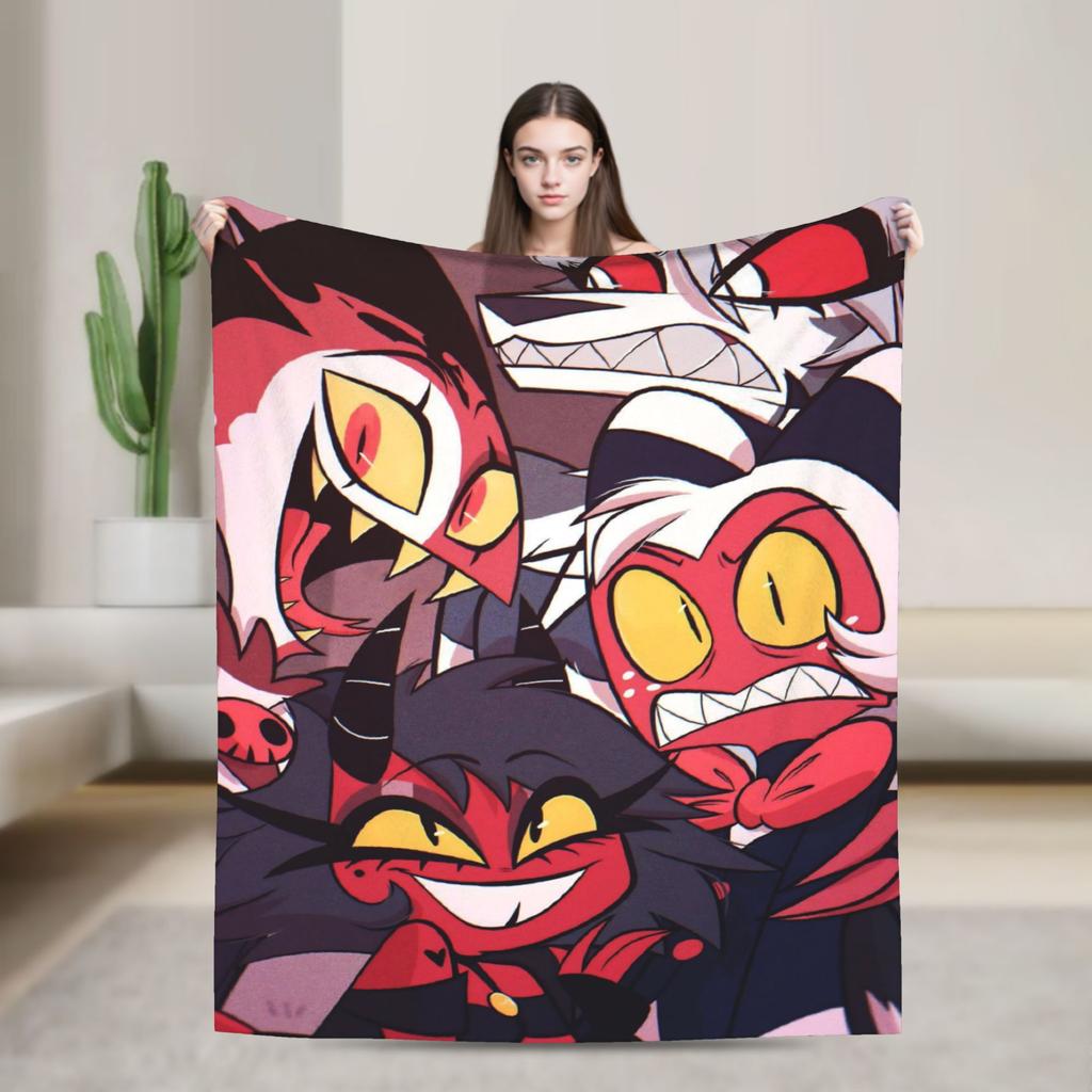 Cartoon H-Hazbin HotelS Flannel Blanket Winter Warm Soft Bedding Throws for Child Home Decor Funny Bedspread Sofa Bed Cover