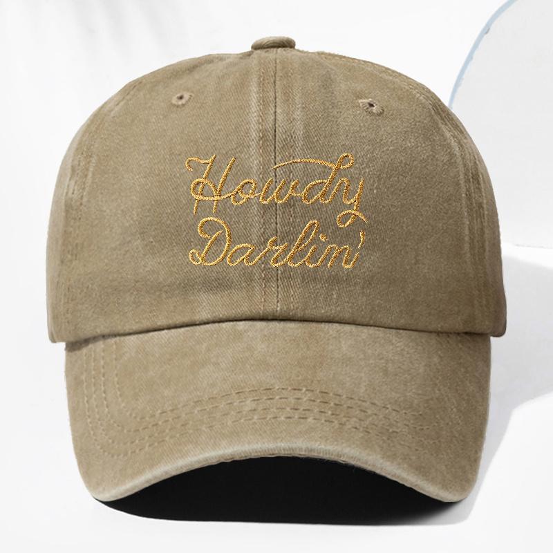 pc Unisex Howdy Embroidered Washed Vintage Baseball Cap Fashionable Outdoor Hat for Men and Women Adjustable Trucker Hat Suit