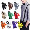 Elastic Men Women Solid Color Suspenders Braces Unisex Suspenders Adjustable Straps Bow Ties Set