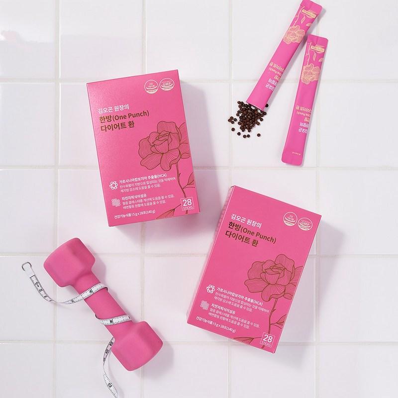 Таблетки для похудения восточной медицины директора Ким О Гона, 28 пакетов_Снижение жировых отложений, шелуха семян подорожника, пищевые волокна гарцинии, 140 г, 2 коробки