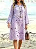2026 New Autumn and Winter Women's Loose and Versatile Long-sleeved Dress, Comfortable and Casual Large Size Home Wear