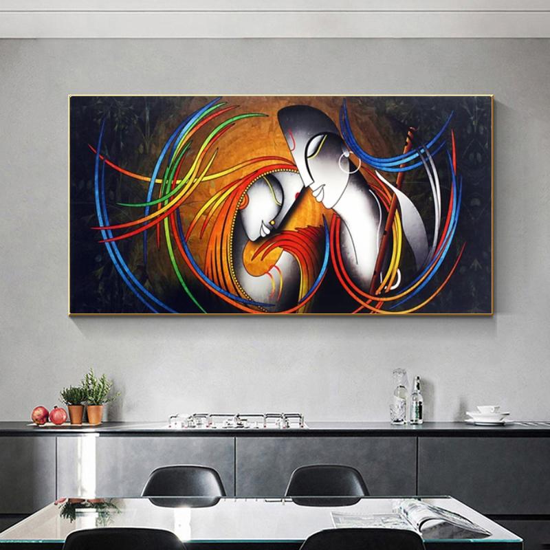 Лорд Радха Кришна постеры и принты Abatract холст картина настенное искусство для гостиной современный домашний декор религия Куадрос