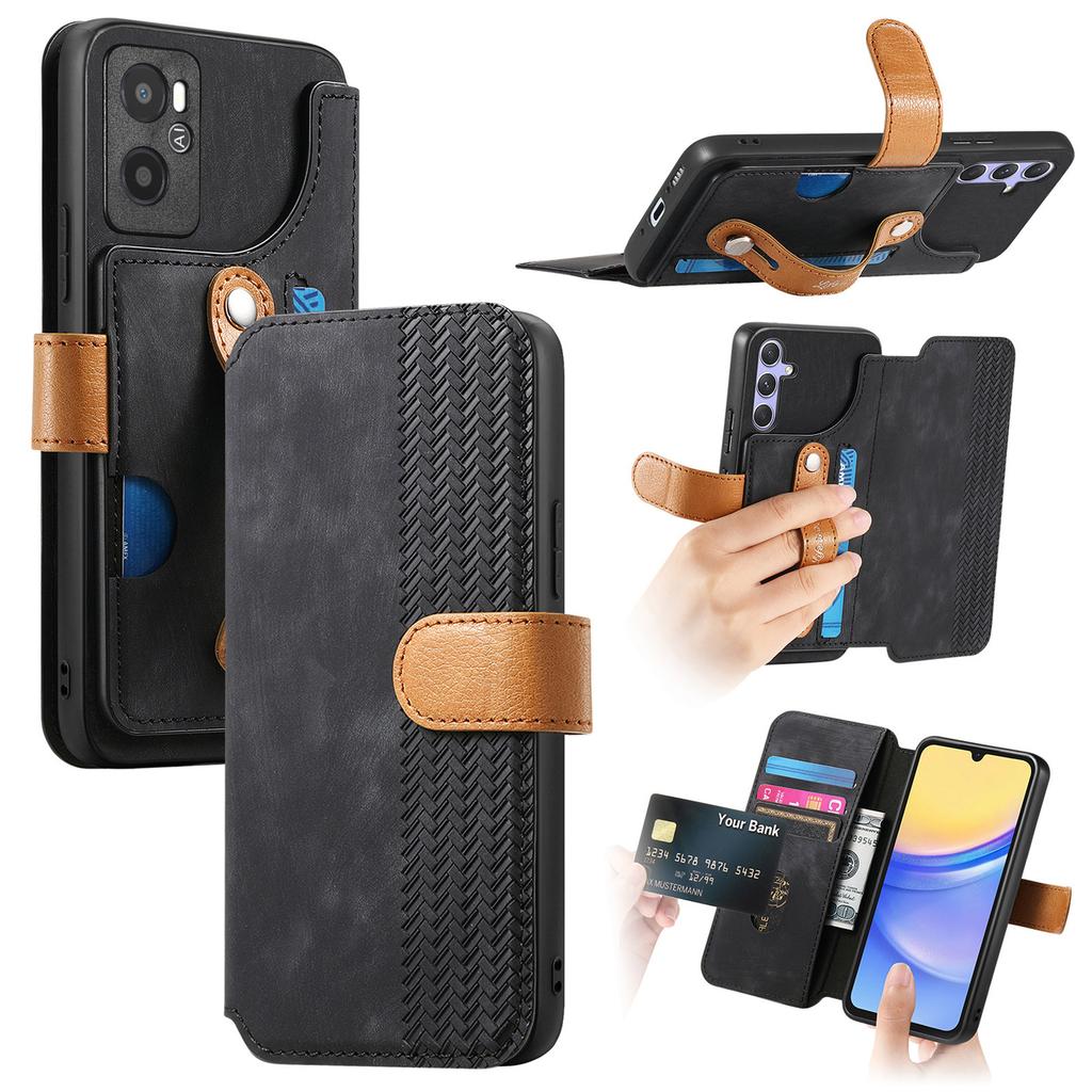 Ultimate Shockproof Wallet Case for Oppo series.Realme 6/10/11/C15/C35/Oppo A53/A38/A57/A58/Reno10...| Card Holder + Stand + RFID Protection