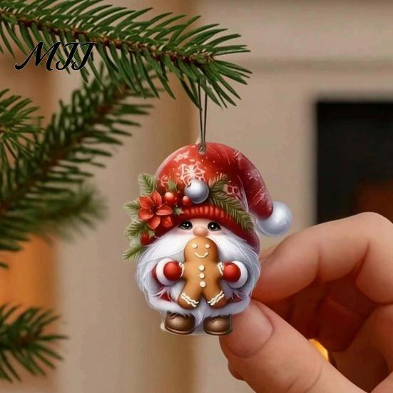 Декоративные деревянные элементы для праздников 12/24/36 шт. Рождественские украшения-гномы, 2D деревянные украшения для елки, Забавные праздничные подвески-гном