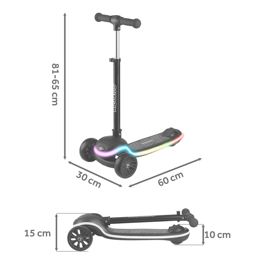 Ricokids Leddi Three-Wheeled Balance Led Scooter For Kids