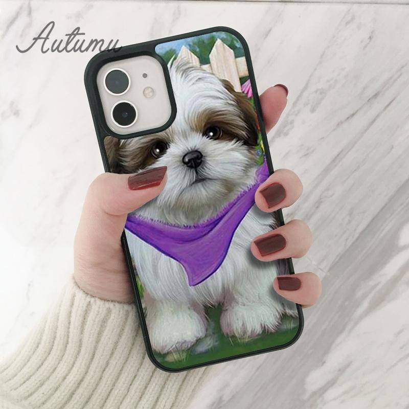 Чехол для телефона с собакой Ши-тцу для iPhone 11, 12, 13, 14 Pro Max mini X XR XS SE 2020, 5, 6S, 7, 8 Plus, Samsung Galaxy S21 S22, чехол
