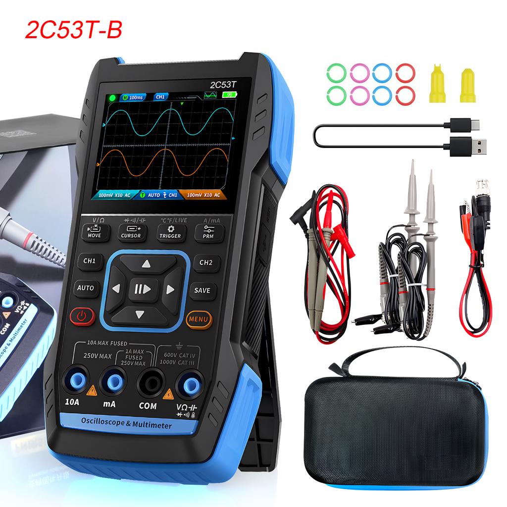 Professional Handheld Oscilloscope Multimeter 3-in-1 2 Channels 2C23/2C53T with DDS Generator 250MS/s Sampling Rate 19999 Counts