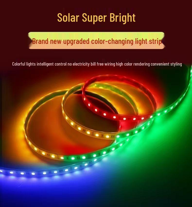 Светодиодная лента Solar Dreamcolor: Водонепроницаемый, с дистанционным управлением, работающий от солнечной энергии, для использования на открытом воздухе.