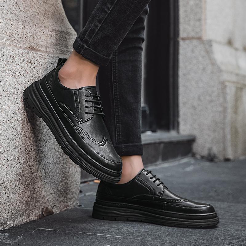 Fashion Handmade Men Coiffeur Shoes Lace-Up Trend Shoes Brand Mens Oxfords Shoes Luxury Leather Men High-quality Tooling Casual Shoes
