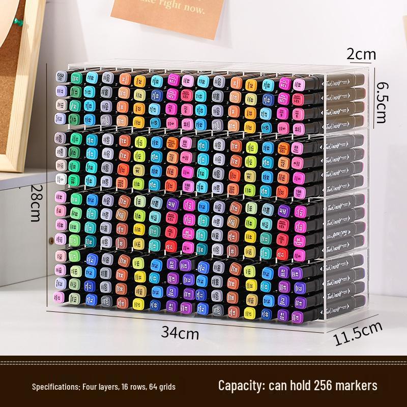 Acrylic Marker & Pen Holder: Desktop Display Rack for Art Supplies and Stationery