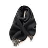 Double Sided Solid Color Scarf For Women's Winter Imitation Cashmere Warm Tassels