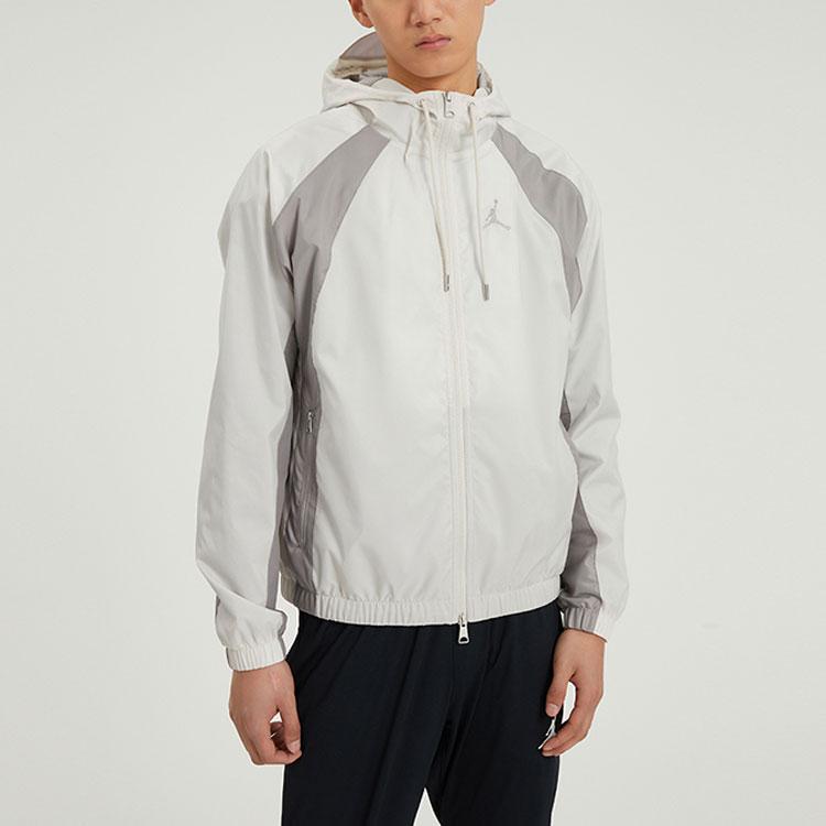 Jordan SS22 Тканая спортивная куртка с капюшоном Мужская верхняя одежда Серый Белый DJ9829-104