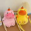 Persimmon Capybara Plush Crossbody Bag Phone Pouch Cartoon Plush Shoulder Bag  Stationery